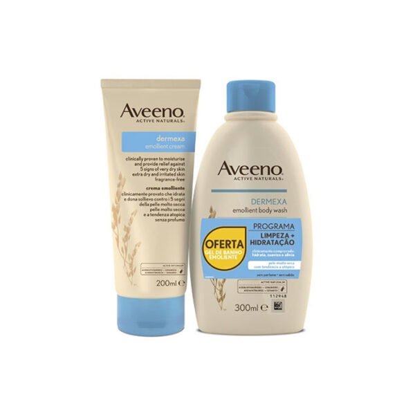 Dermexa Emollient Cream 200ml + Emollient Body Wash 300ml
